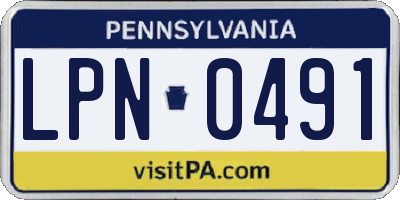 PA license plate LPN0491