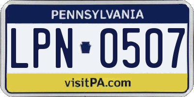 PA license plate LPN0507