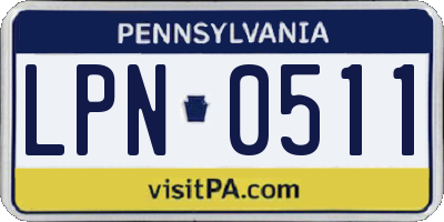 PA license plate LPN0511