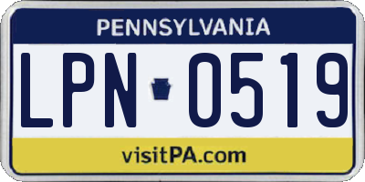 PA license plate LPN0519