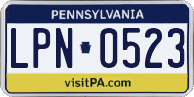 PA license plate LPN0523