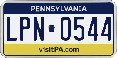 PA license plate LPN0544