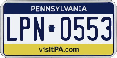 PA license plate LPN0553