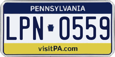 PA license plate LPN0559