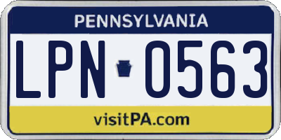 PA license plate LPN0563