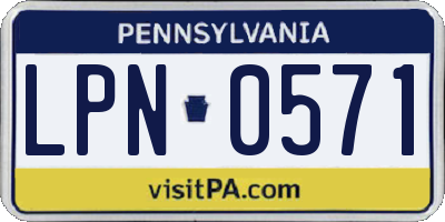 PA license plate LPN0571