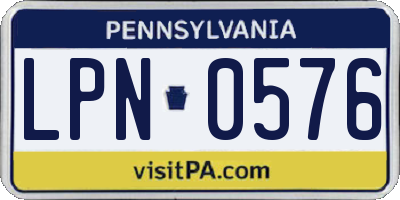 PA license plate LPN0576