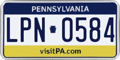 PA license plate LPN0584