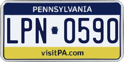 PA license plate LPN0590