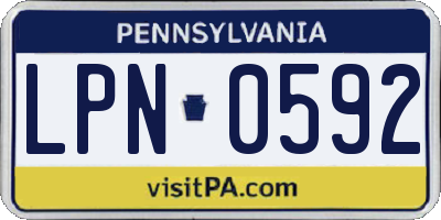 PA license plate LPN0592