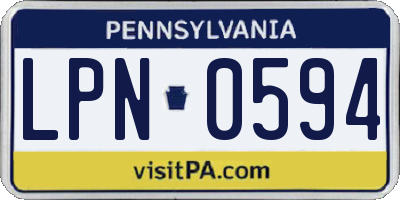PA license plate LPN0594
