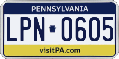 PA license plate LPN0605