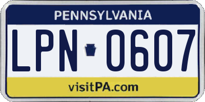 PA license plate LPN0607