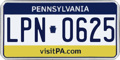 PA license plate LPN0625