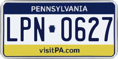 PA license plate LPN0627