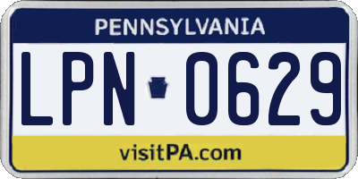 PA license plate LPN0629