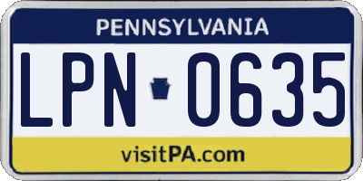 PA license plate LPN0635