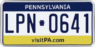 PA license plate LPN0641
