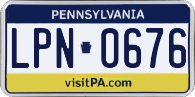 PA license plate LPN0676