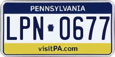 PA license plate LPN0677