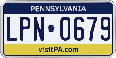 PA license plate LPN0679