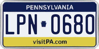 PA license plate LPN0680