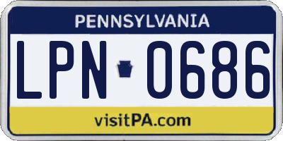 PA license plate LPN0686