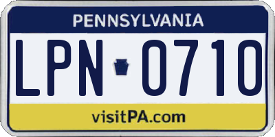PA license plate LPN0710