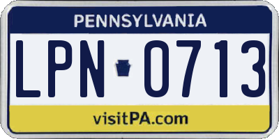 PA license plate LPN0713