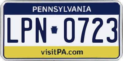 PA license plate LPN0723