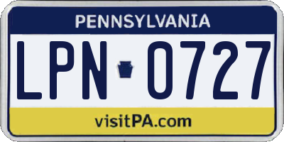 PA license plate LPN0727
