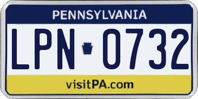PA license plate LPN0732