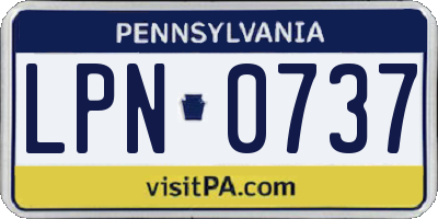 PA license plate LPN0737