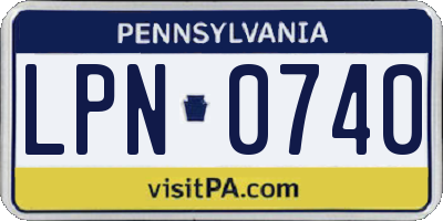 PA license plate LPN0740