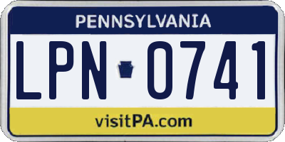 PA license plate LPN0741