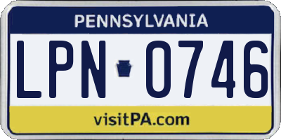 PA license plate LPN0746