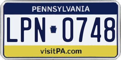PA license plate LPN0748