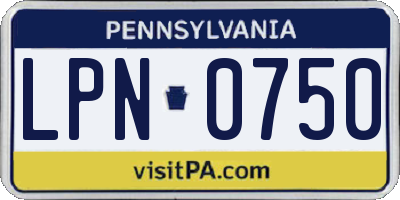 PA license plate LPN0750