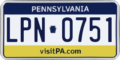 PA license plate LPN0751