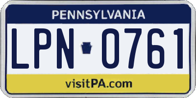 PA license plate LPN0761