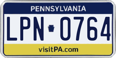 PA license plate LPN0764