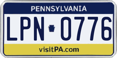 PA license plate LPN0776