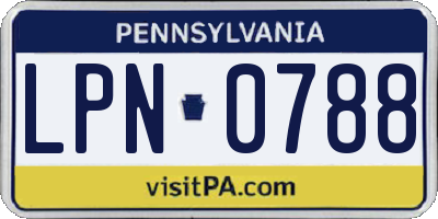 PA license plate LPN0788