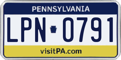 PA license plate LPN0791