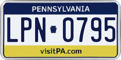 PA license plate LPN0795