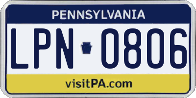 PA license plate LPN0806