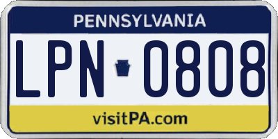 PA license plate LPN0808