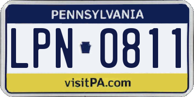 PA license plate LPN0811