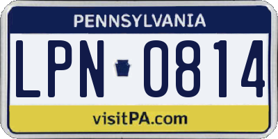 PA license plate LPN0814