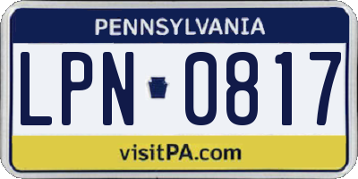 PA license plate LPN0817